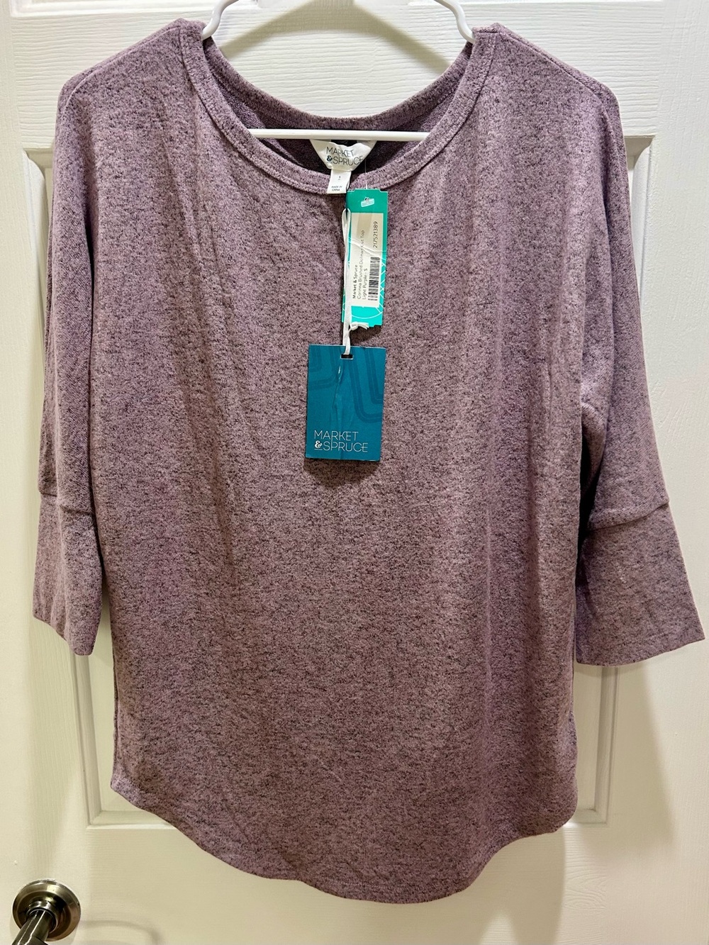 NWT Market & Spruce Corinna Brushed Dolman Knit Top Light Purple Size S